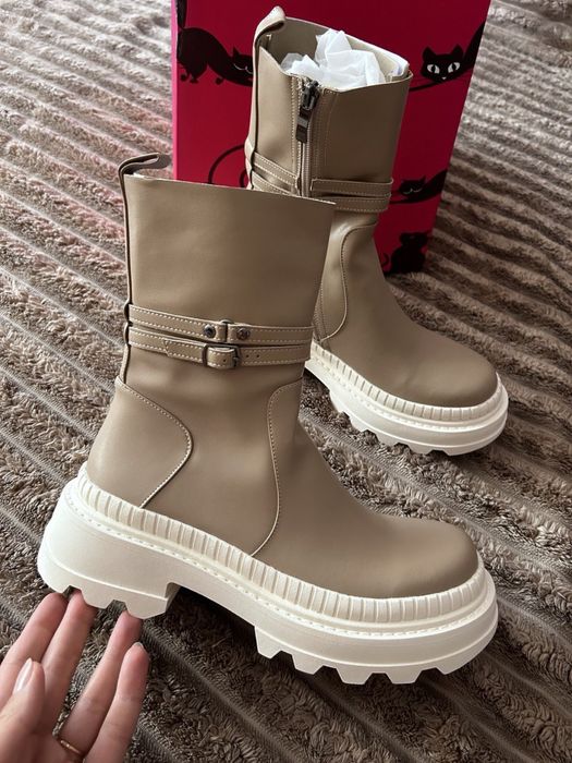 ЗНИЖКА Демі черевики 37/38р з натуральної шкіри [чоботи осіннє взуття]