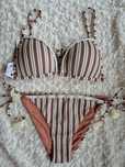 Kostium kąpielowy Calzedonia L 85B/80C/75D Rodi brązowy biały złoty