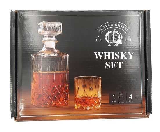 Nowy Zestaw do whisky drinków karafka 900 ml 4 szklanki prezent