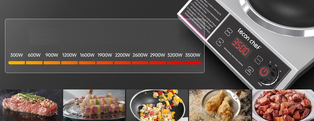 Płyta indukcyjna z wokiem stalowym 30 cm 3500W Timer przenośna mocna