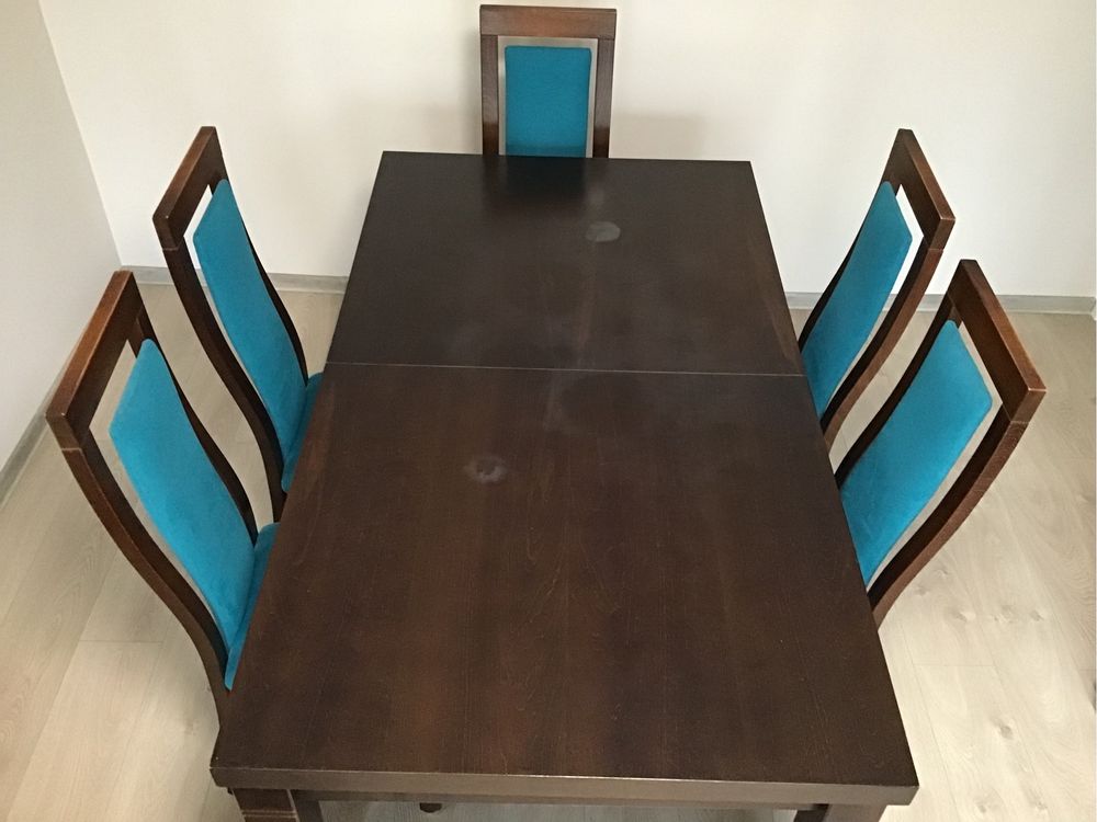 Stół do jadalni, salonu z 6 krzesłami, na zamówienie, 160x90x79.