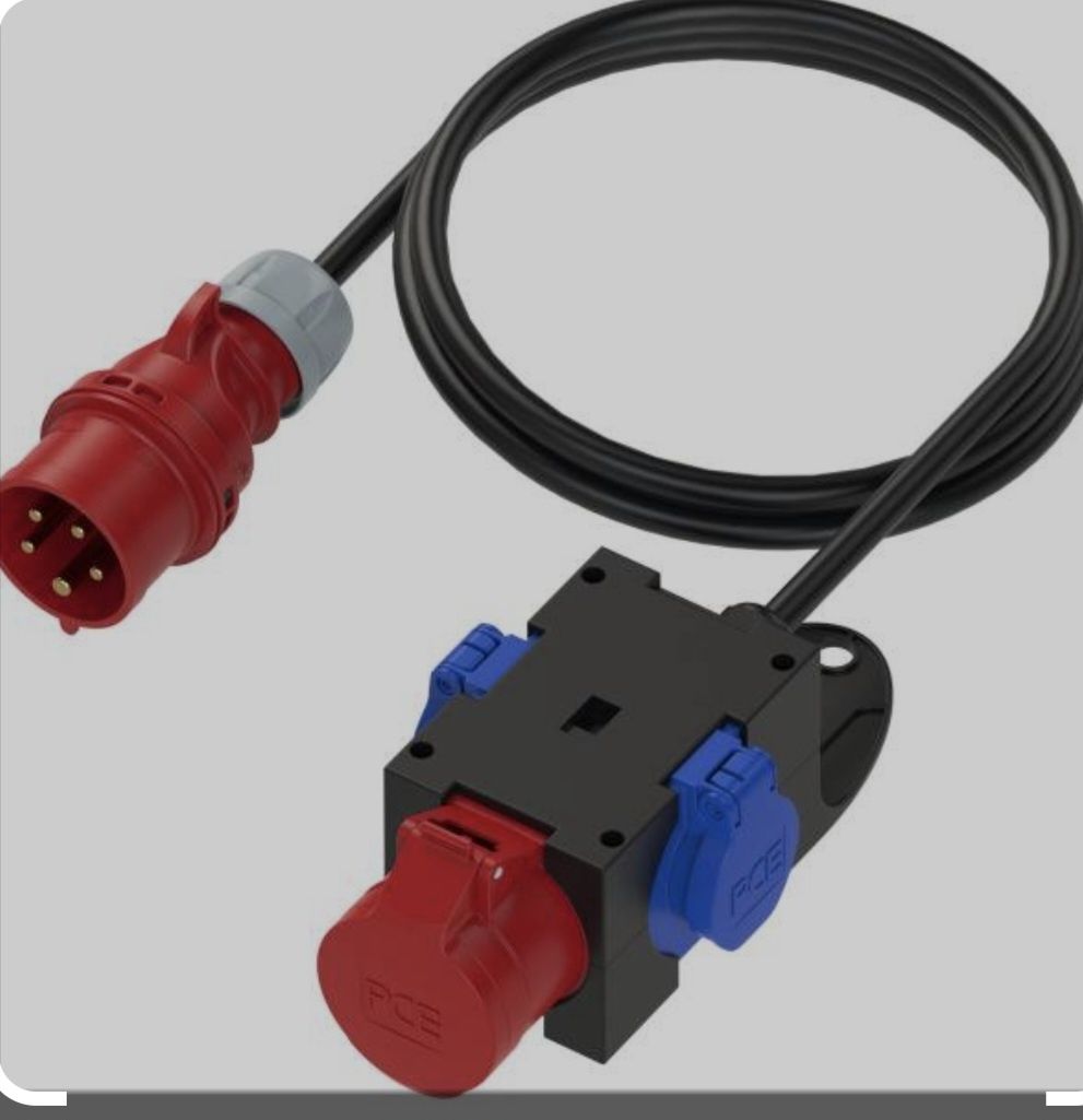 Adapter PCE 943071, 400V, 16A, IP44, CEE 16A, 2 Gniazda 16A 230V