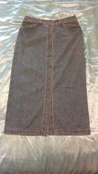 Довга джинсова спідниця
