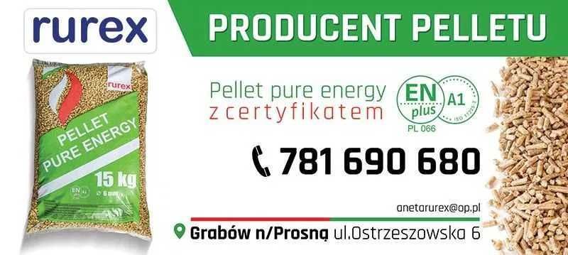 Pellet RUREX 6 mm / OD PRODUCENTA / jakość z certyfikatem ENplus A1