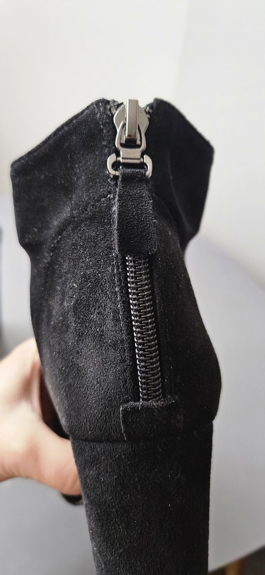 Botki peep toe na obcasie (czarne r.39)