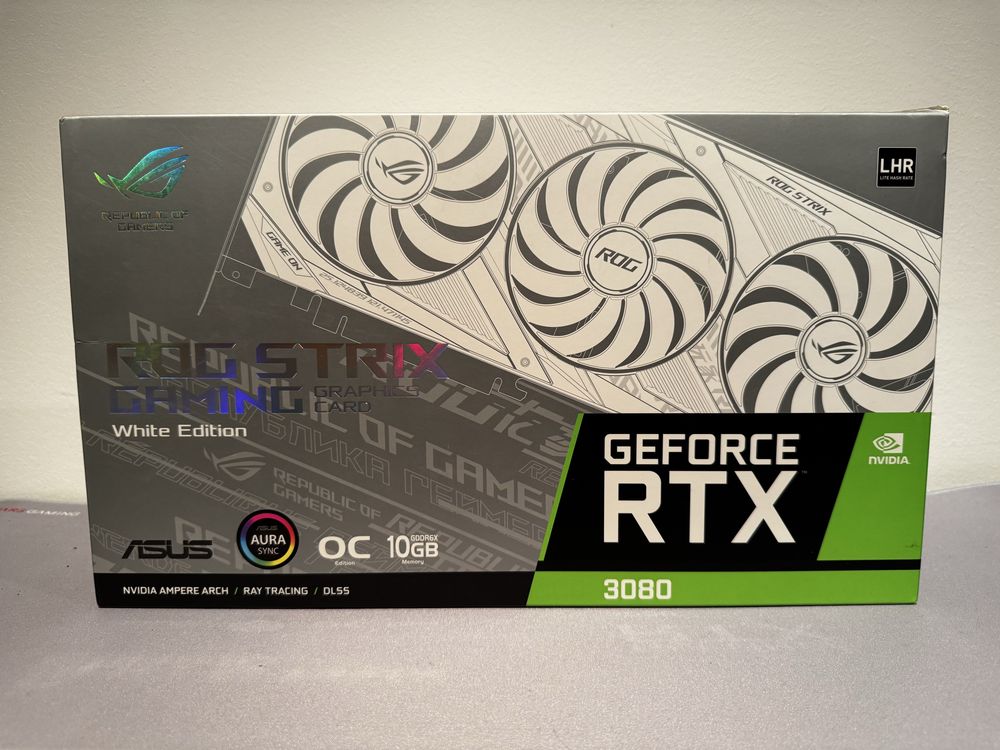 ASUS ROG Strix GeForce RTX 3080 White Edition OC 10GB GDDR6X – LHR