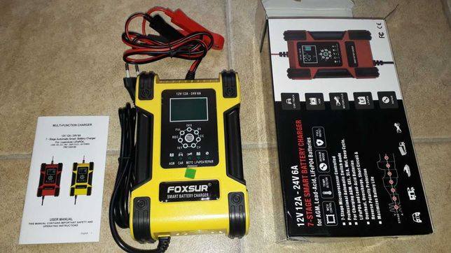 FOXSUR 12А 12/24В автоматическое зарядное устройство