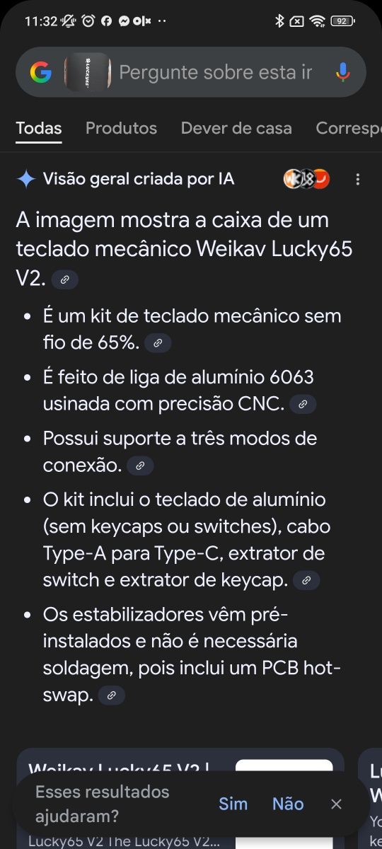 Teclado sem switch