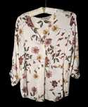 Kremowa satyna w kwiaty Stradivarius XL