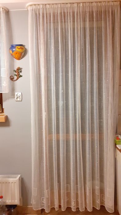 Firanka biała okno+balkon bdb