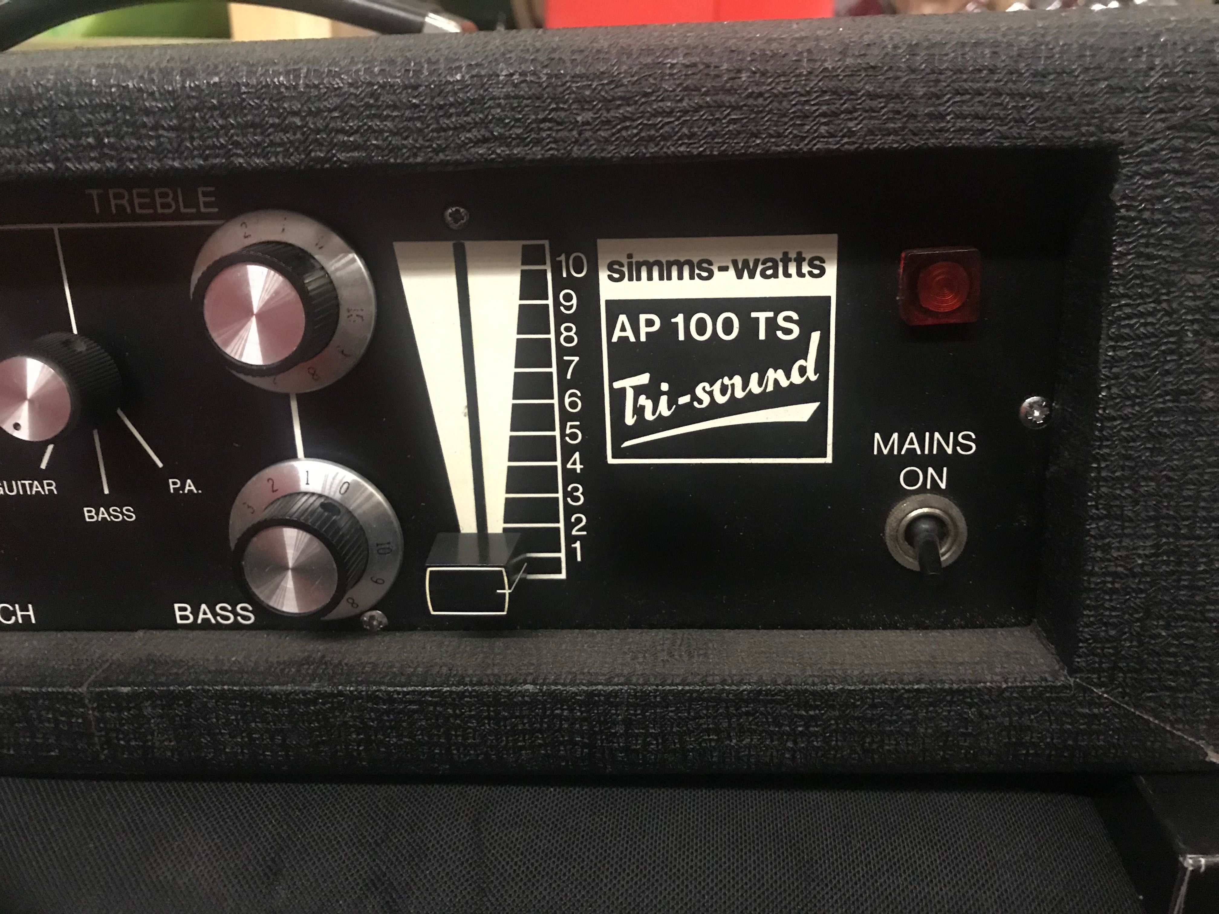 Simms Watts AP 100 ts wzmacniacz tranzystor vintage 70s