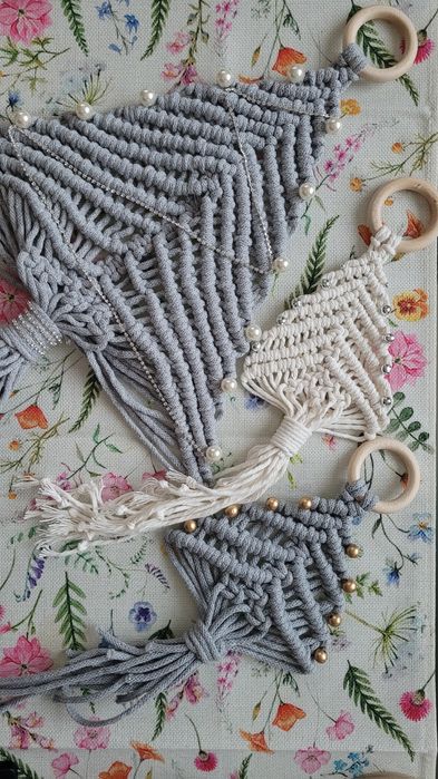 Choinka makrama ozdoba świąteczna Boże Narodzenie