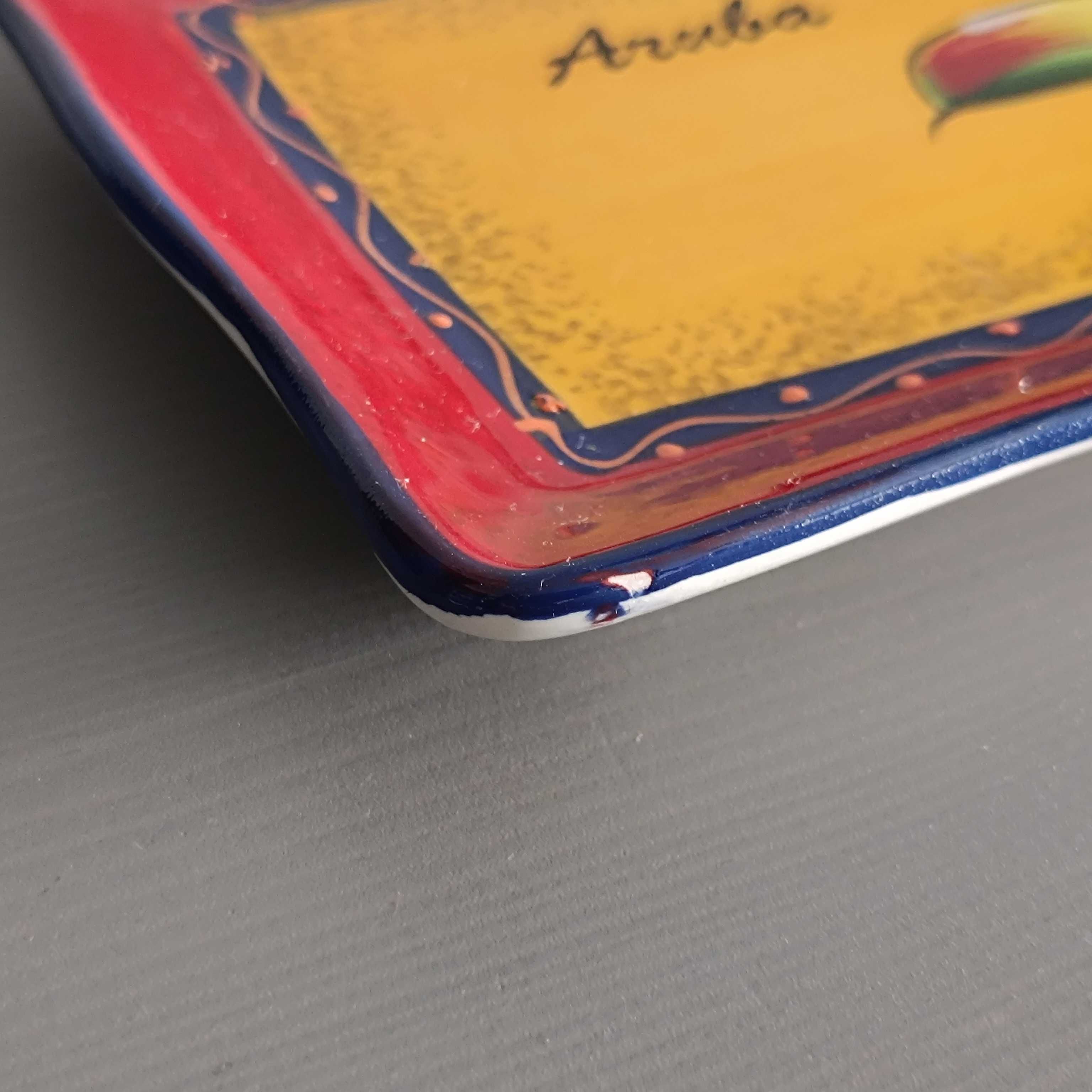 ARUBA pamiątkowy talerzyk dekoracyjny ceramiczny patera 255x129mm