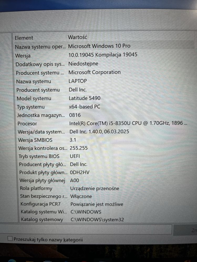 Laptop Dell Latitude 5490 | i5-8350U | 8GB RAM | SSD | Windows 10 Pro