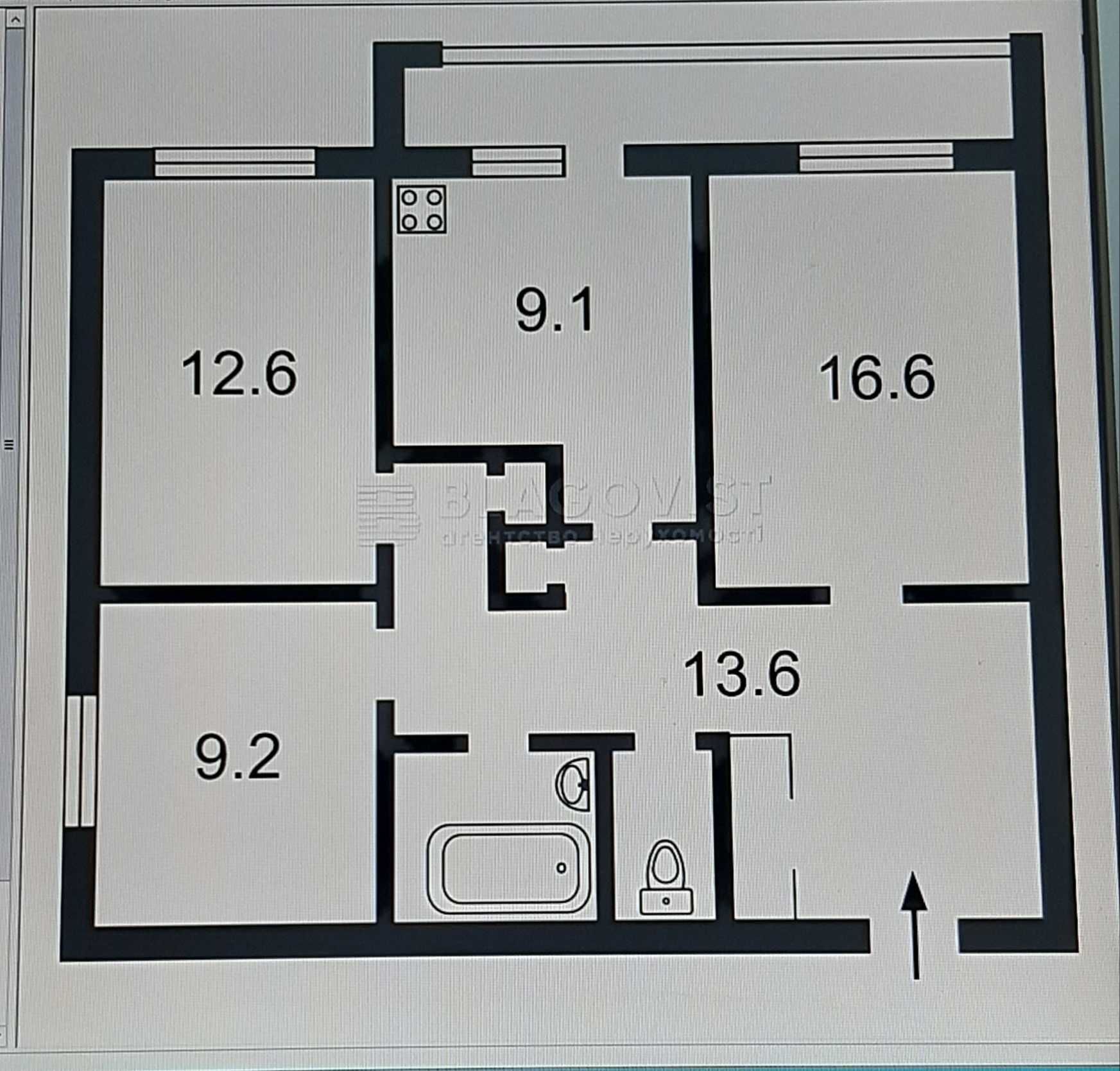 Продаж 3к. Берестейський просп.144,  68кв.м. Академмістечко 67000$