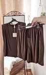 Czekoladowy komplet dresowy dres bluzka spodenki Varlesca chicaca XS S