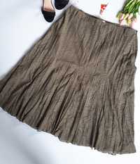 Spódnica damska midi plisowana khaki zielona 48