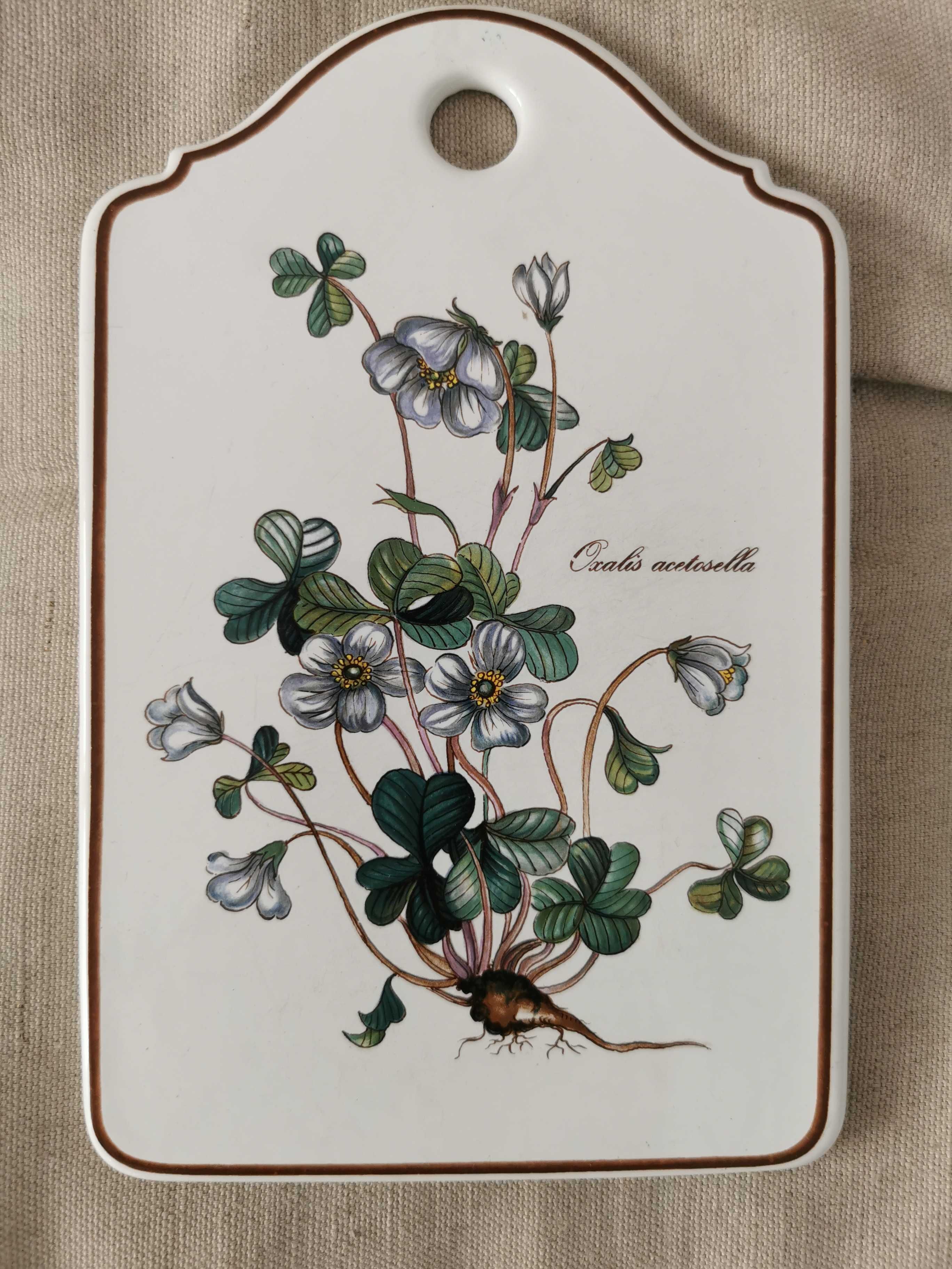 Stara deska do krojenia porcelanowa botaniczna kwiaty Villeroy Boch