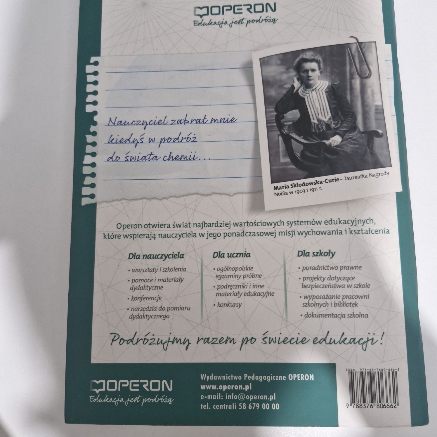 CHEMIA 1 książka nauczyciela OPERON ZP sprawdziany