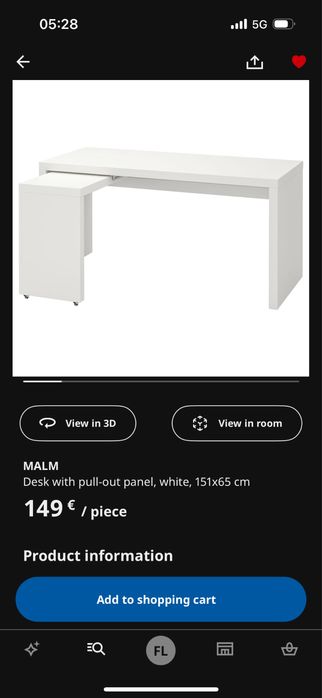 Secretária malm em PERFEITO ESTADO