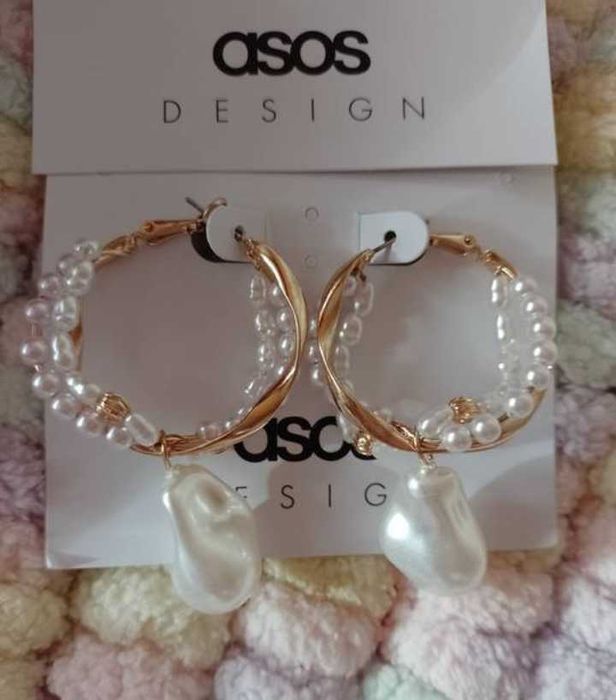 ASOS/Bogato zdobione kolczyki ślubne z Londynu, NOWE