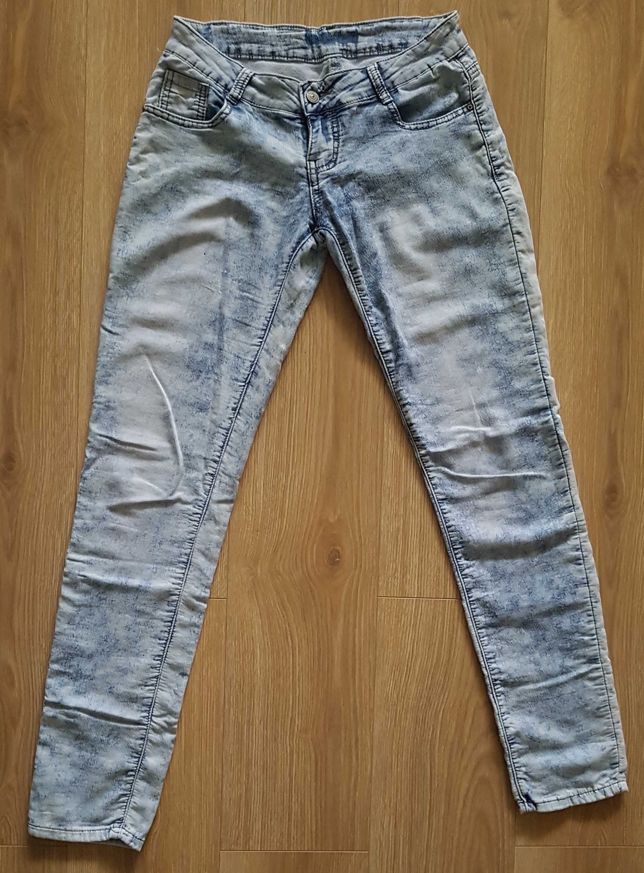 Bawełniane spodnie przypominające jeans niski stan rozmiar 38 / M