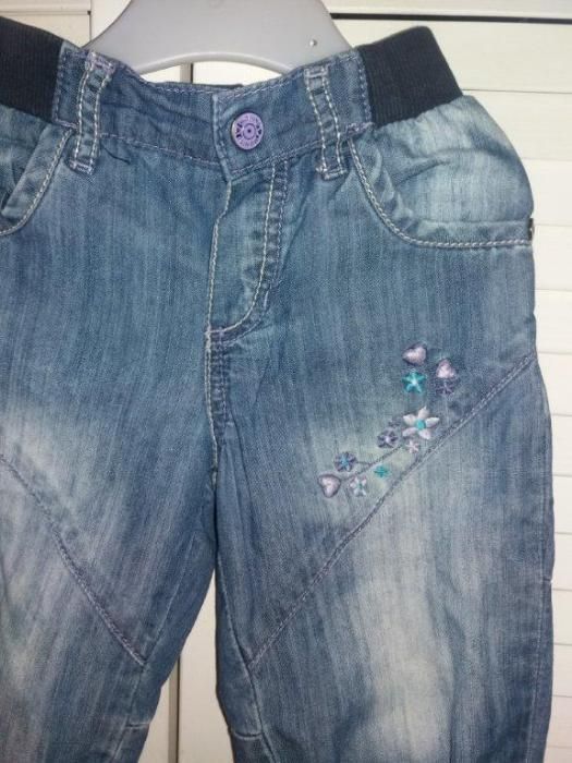 CUBUS spodnie pumpy jeansy z haftem r.80+ CUDO!