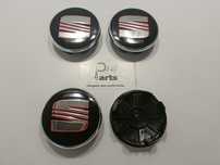 Conjunto 4 centros de Jante SEAT 63mm Preto/Vermelho