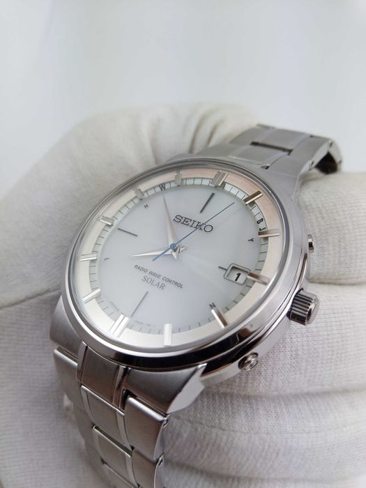 Титановые часы Seiko Solar SBTM203 - радиоконтроль, сапфир, Japan made