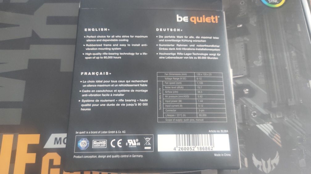 Новий вентилятор be quiet shadow wings 2 120mm 3pin