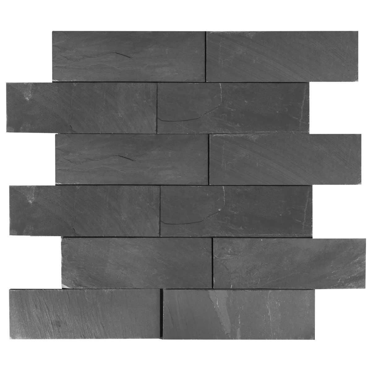 Płytki Black czarny Slate naturalny 30x10x1-1,3 cm Elewacja Łupek