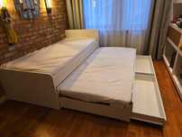 Ikea Rama łóżka z łóżkiem dolnym/pojemnik  90x200 cm + 2 materace