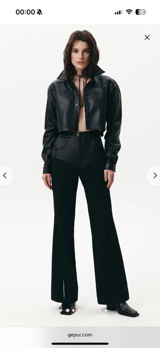 Штани GEPUR чорні комбіновані брюки