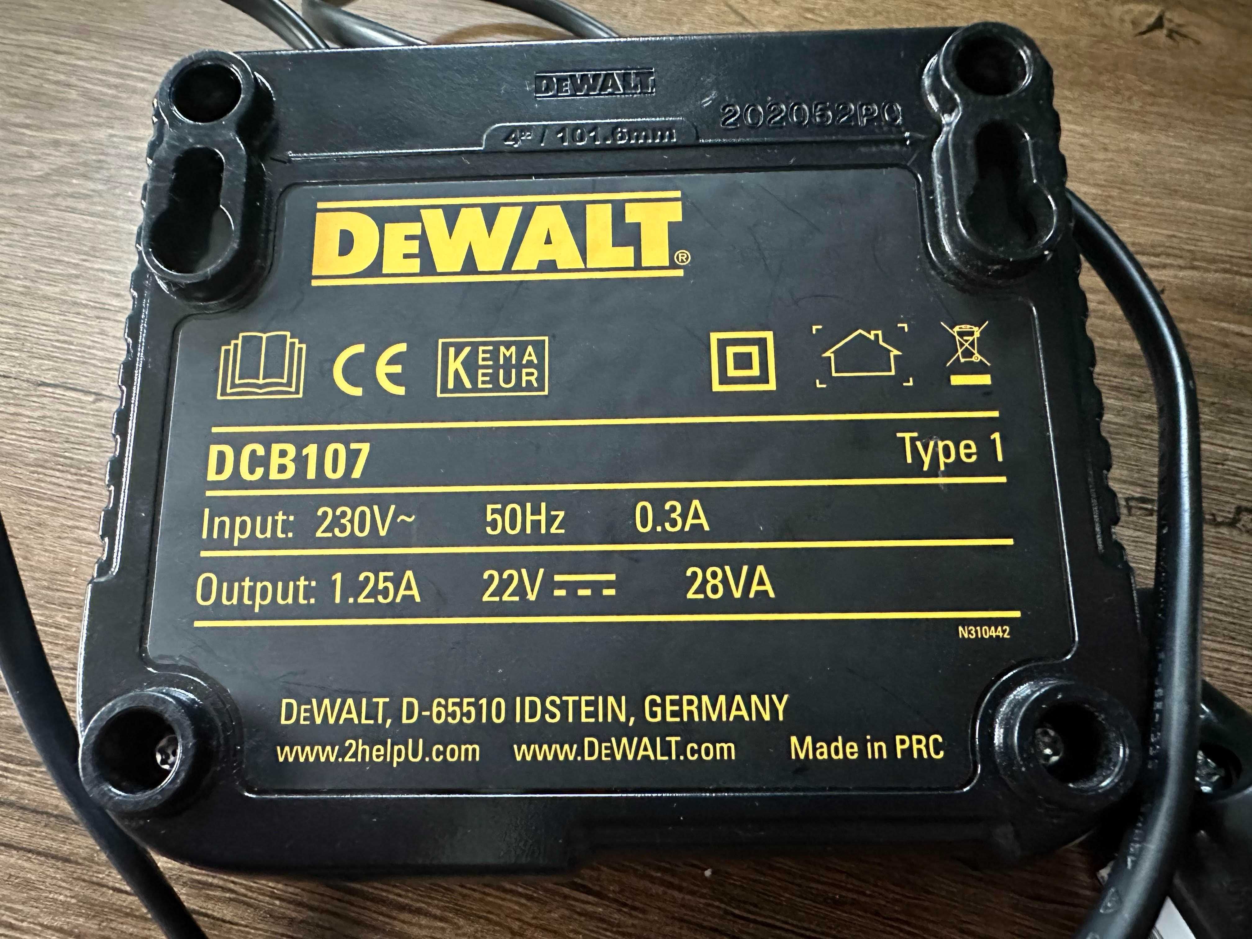 ZESTAW Bateria akumulator DeWalt 18V 5AH XR Ładowarka DCB 107