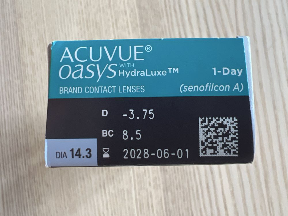Acuvue oasis, nowe, soczewki jednodniowe, 30 szt. -3.75, 8.5