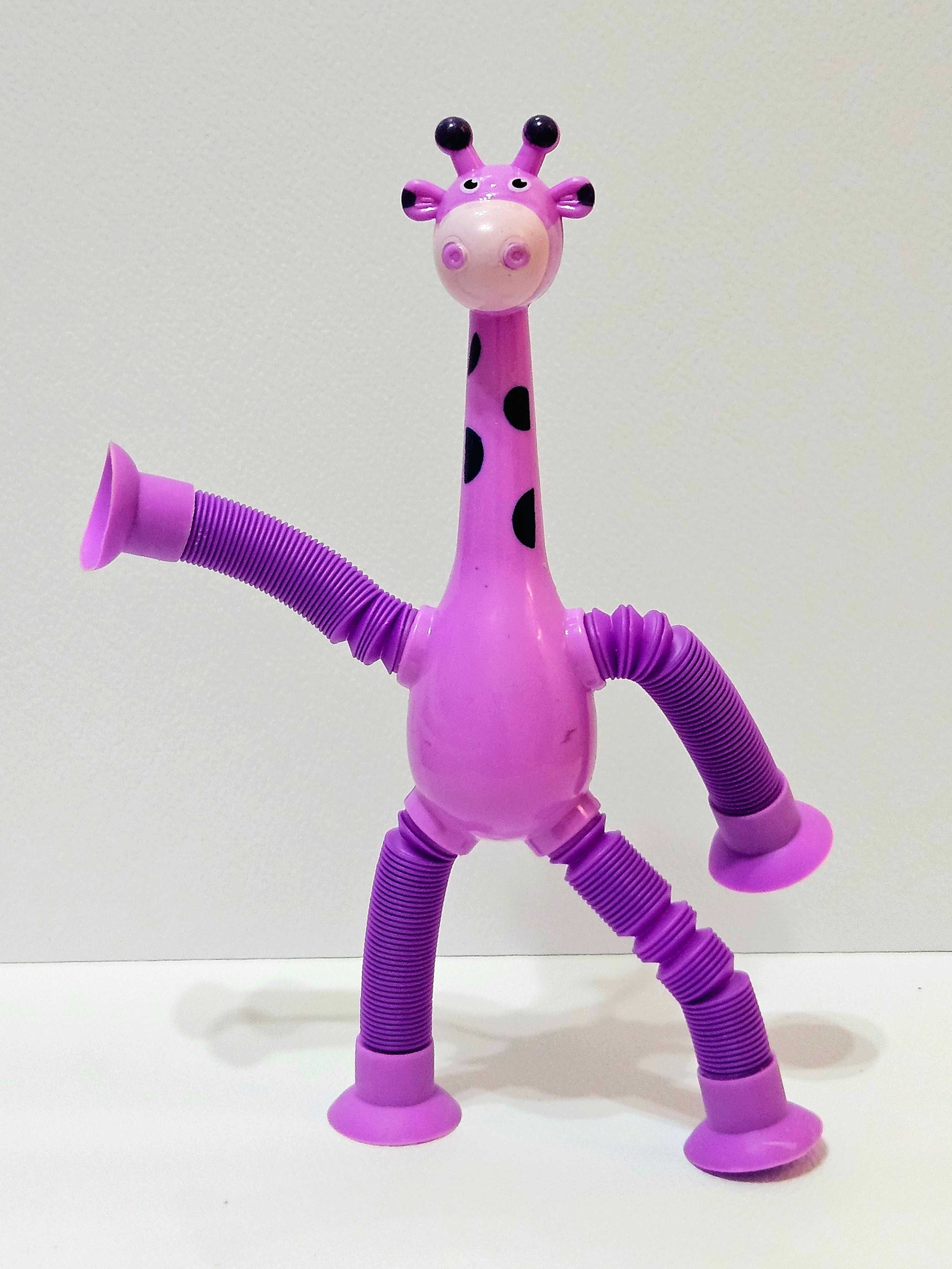 Teleskopowa fioletowa żyrafa, Zabawka relaksująca, sensoryczna.