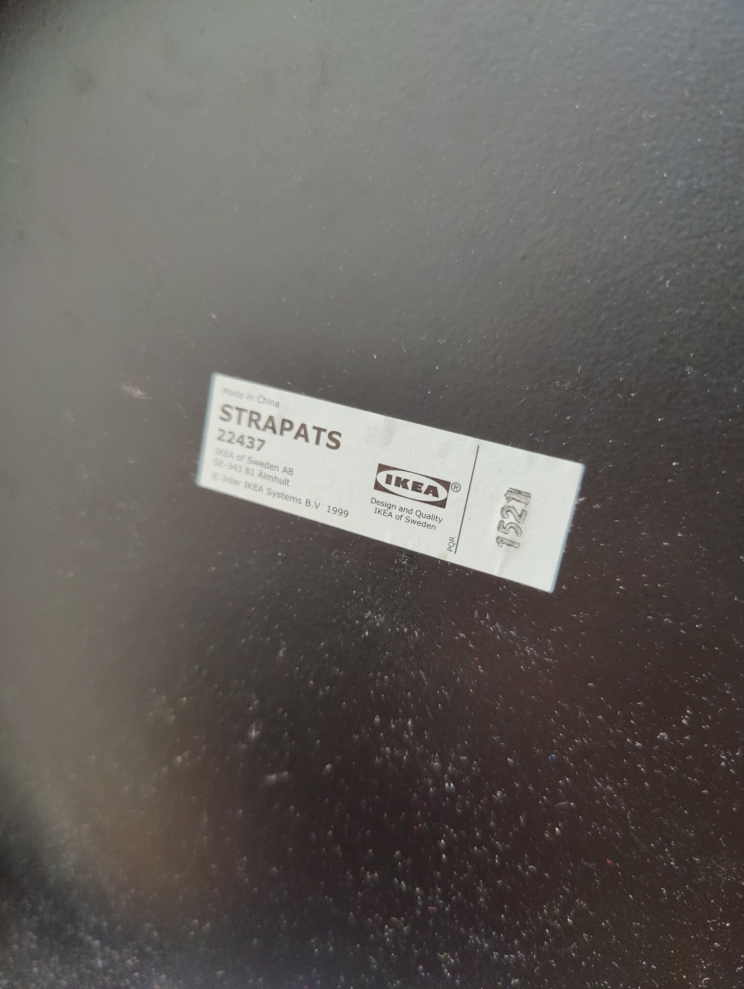 Ikea Strapas - kosz na śmieci, czarny mat, okrągły, metalowy - 12L