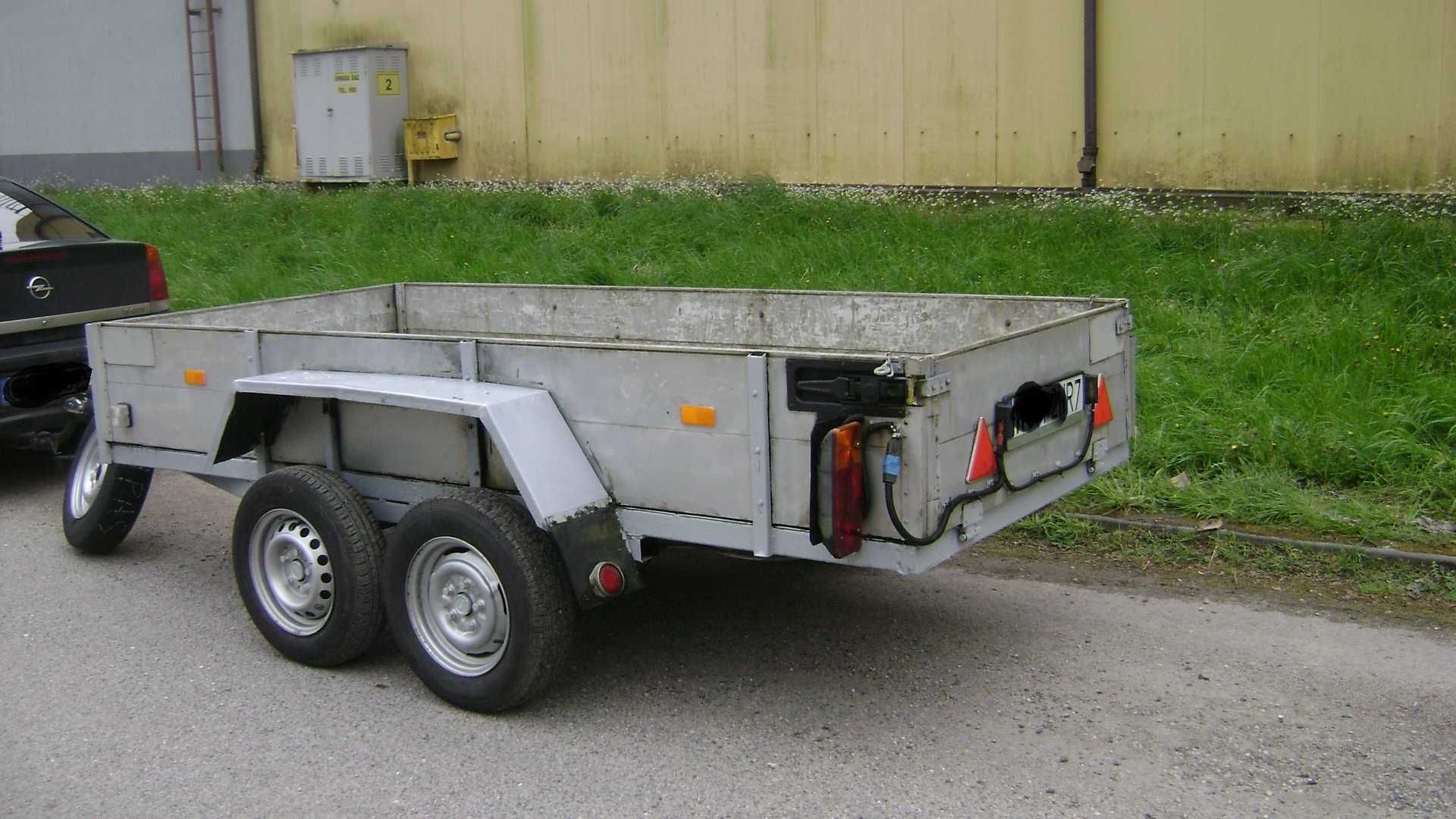 Przyczepa ciężarowa z hamulcem 310x140 dwuosiowa  SOLIDNA