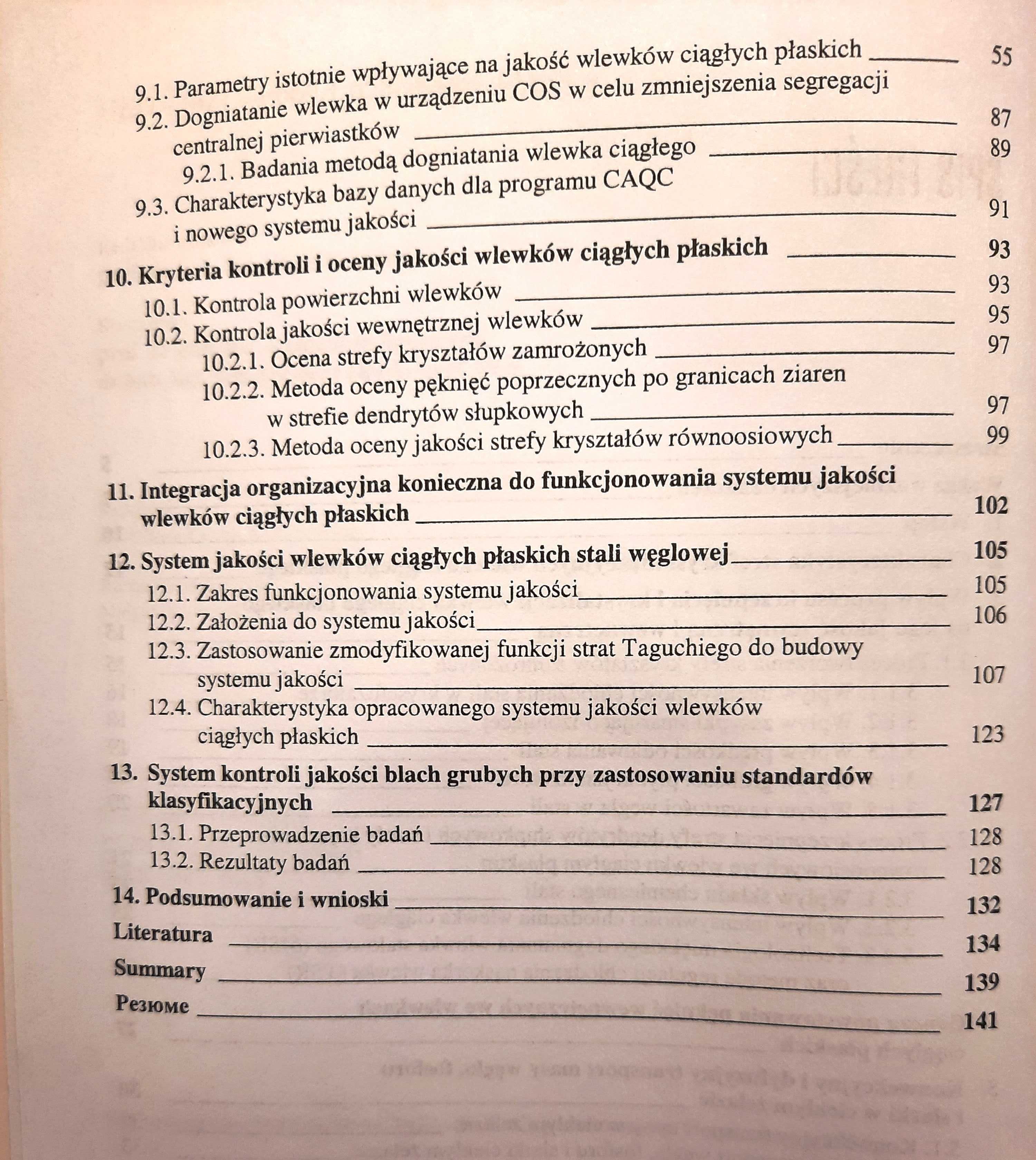 Podręcznik "System zapewnienia jakości wlewków ciągłych ... " A.Gzieło