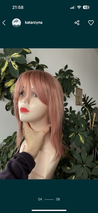 Peruka truskawkowa włosy naturalne