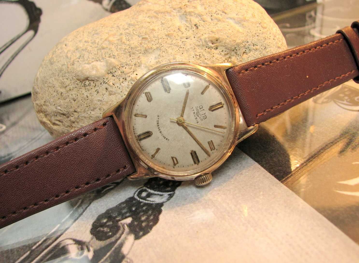 Zegarek GLASHUTTE GUB Rzadka wersja  17 Rubis Germany 1970 Ładny stan