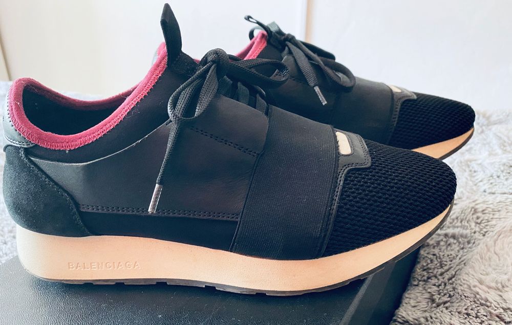 Ténis originais da Balenciaga pretos e rosa