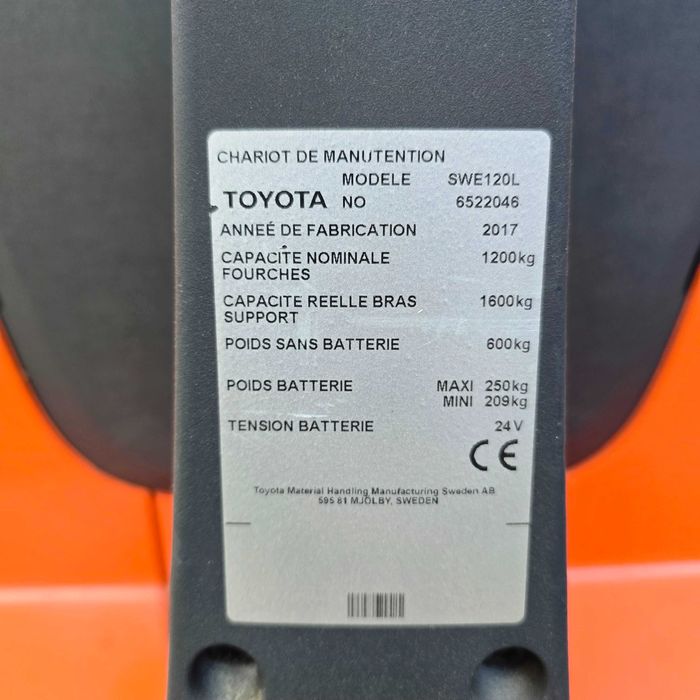 Wózek widłowy paletowy elektryczny Toyota SWE 120L 2017r Gwarancja 1.4