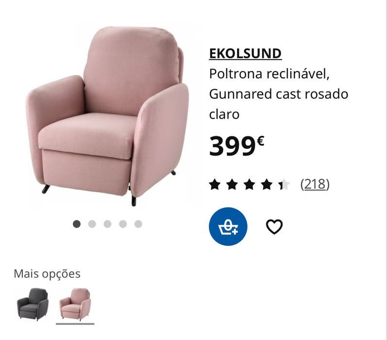 sofa poltrona reclinável rosa