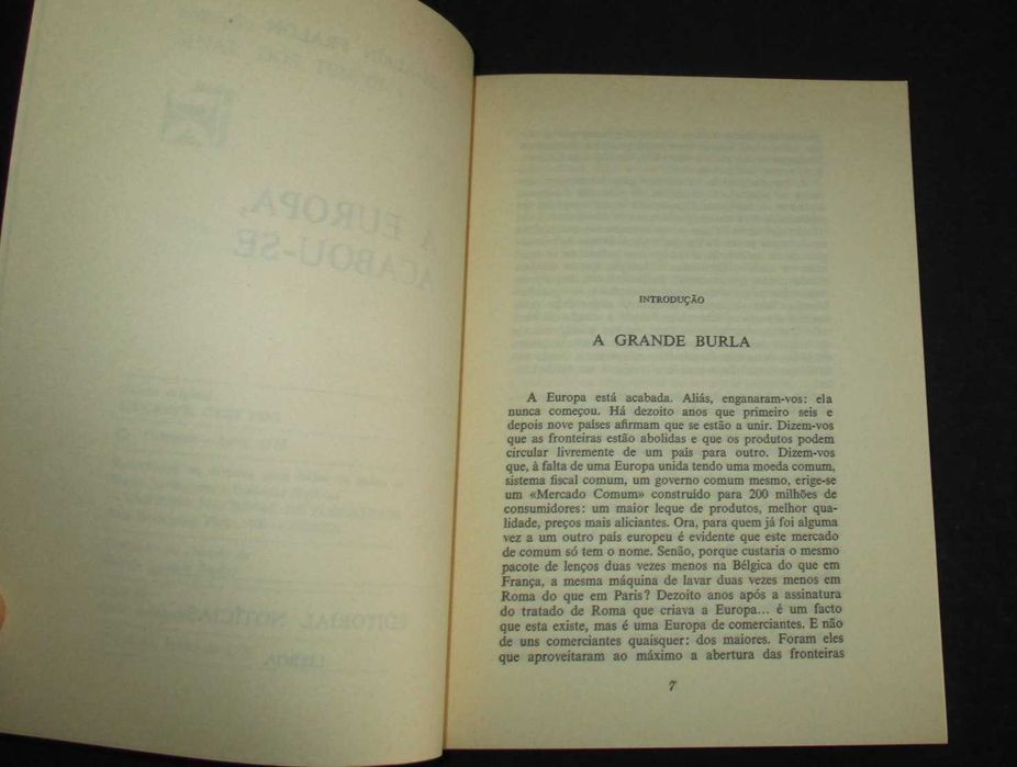 Livro A Europa Acabou-se José-Alain Fralon