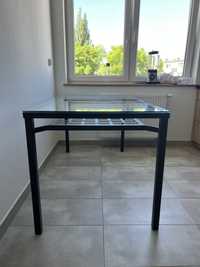 Stół kuchenny metalowo-szklany
