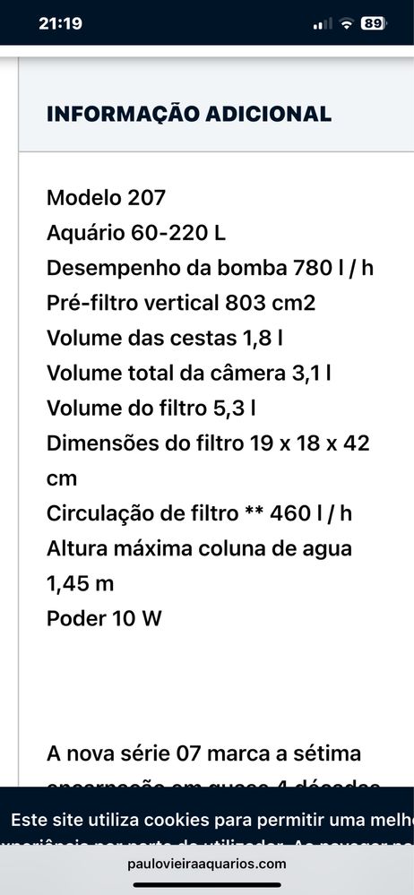 Fluval 207 filtro externo