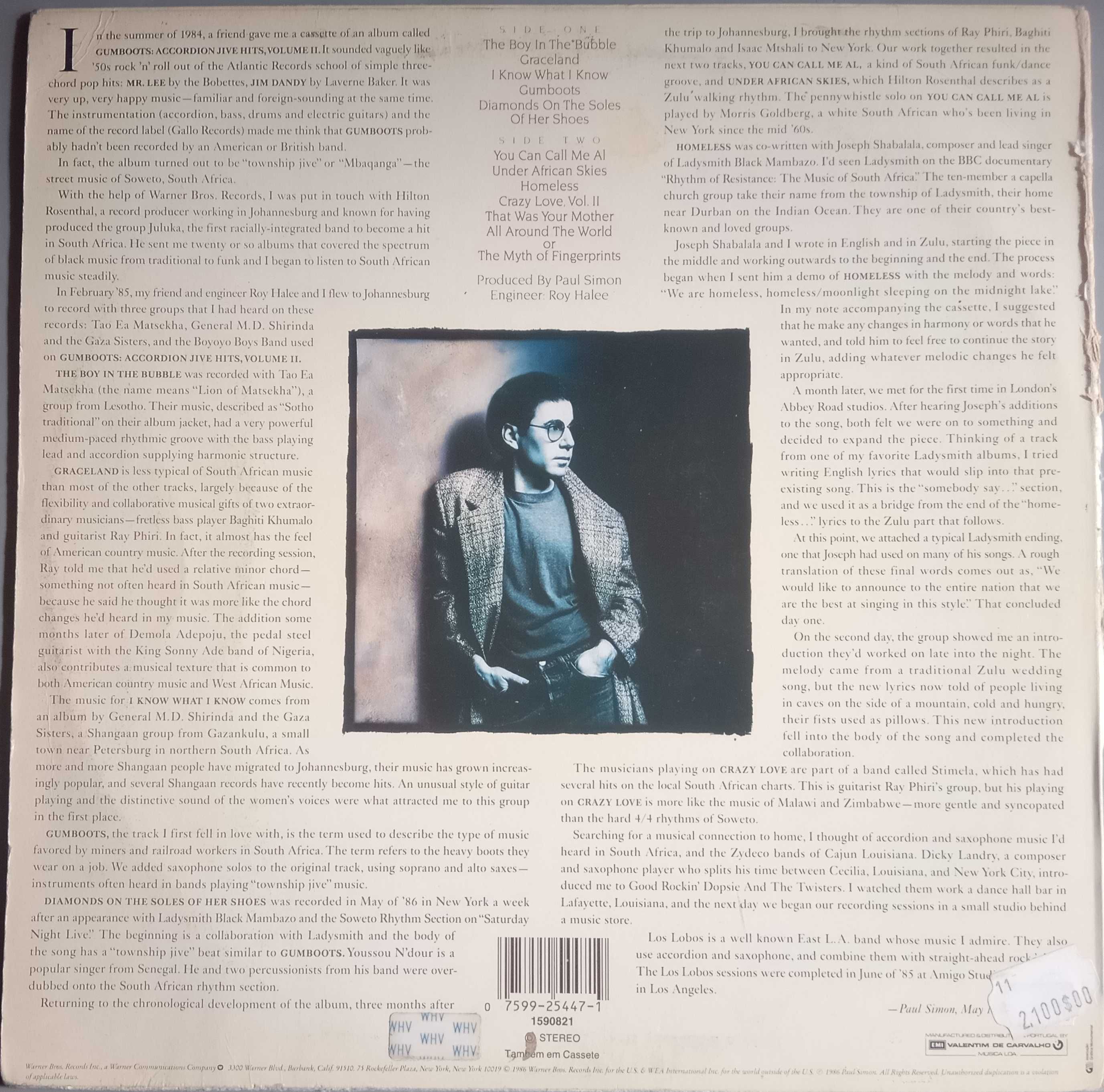 Paul Simon - - - - - Graceland - - - - - LP