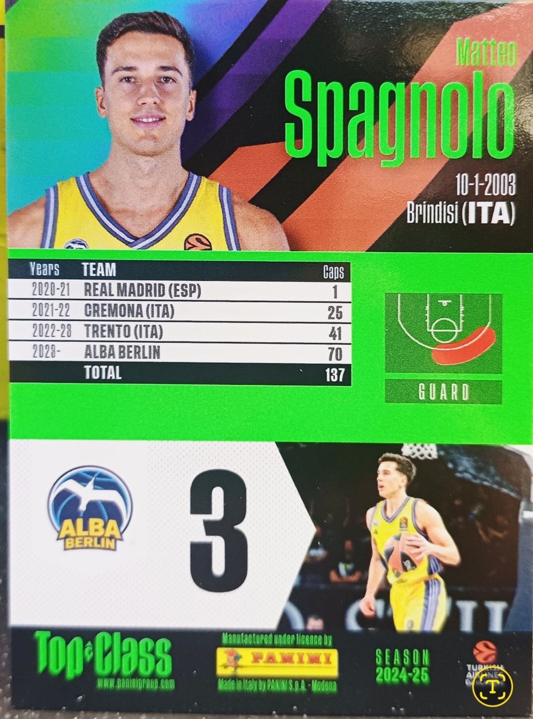 Karta kolekcjonerska Panini Top Class Pure Basketball nr 250 New Sensa