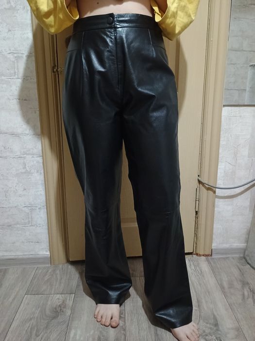 Штаны, брюки кожаные р.46